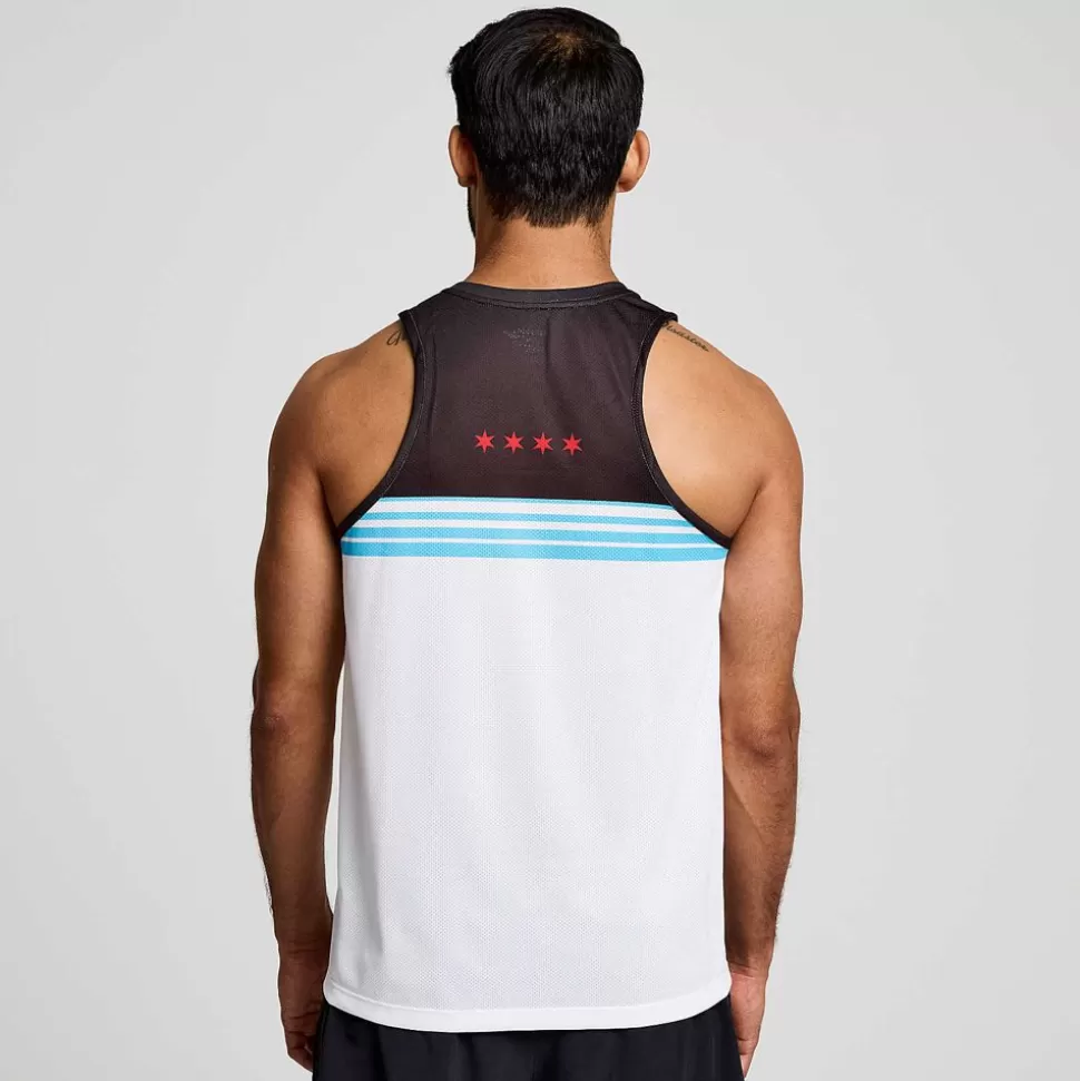 Tops*Saucony Tops Men'S Chicago Stopwatch Singlet