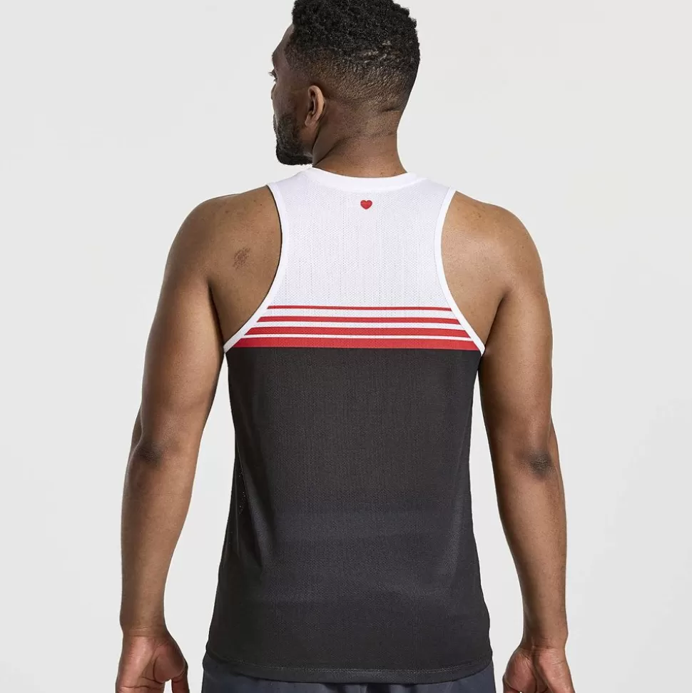 Tops*Saucony Tops Men'S Nyc Stopwatch Singlet