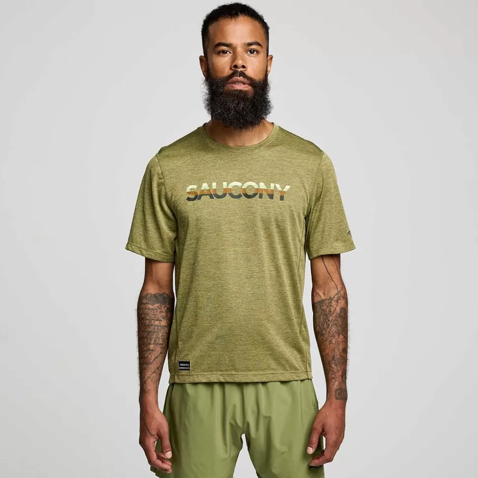 Tops*Saucony Tops Men'S Stopwatch Graphic Short Sleeve